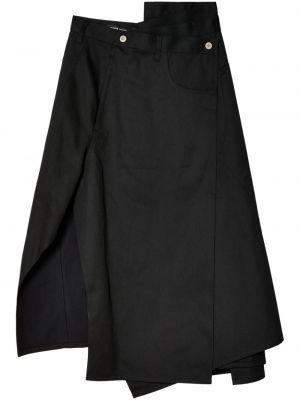 Černé asymetrické midi sukně Junya Watanabe