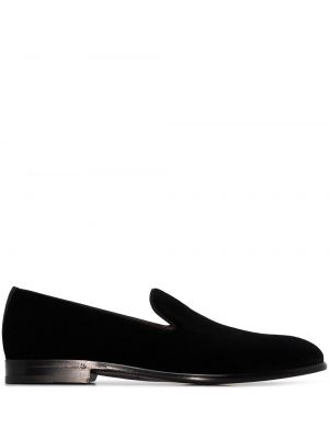 Papuče od samta Dolce & Gabbana crna
