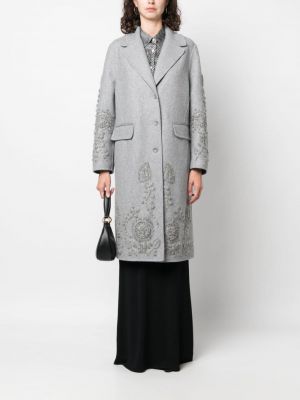 Květinový kabát Ermanno Scervino šedý
