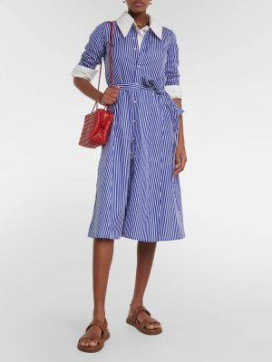 Prugasta pamučna midi haljina Polo Ralph Lauren