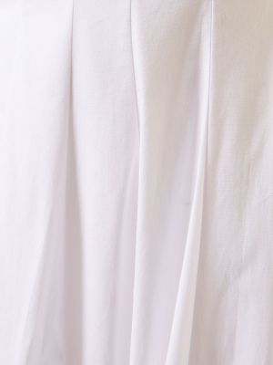 Plisované bavlnené dlouhé šaty Staud biela