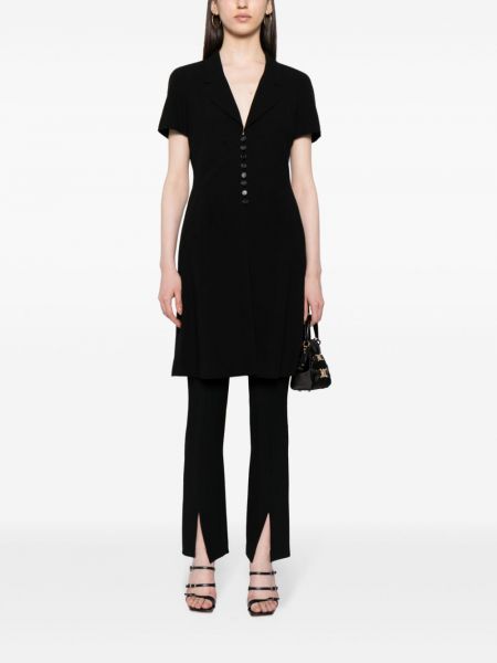 Hedvábné šaty Chanel Pre-owned černé