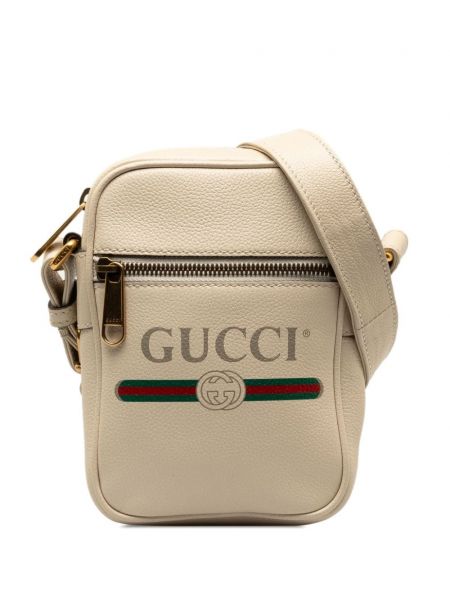 Crossbody kabelka Gucci Pre-owned biela