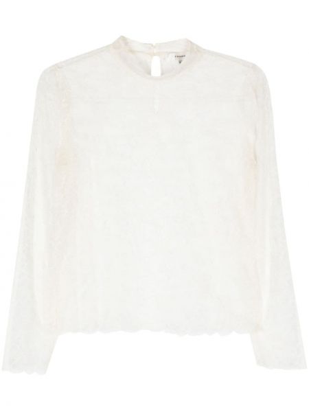 Блуза с дантела Frame бяло