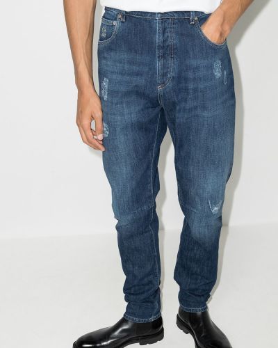 Distressed skinny jeans Brunello Cucinelli blau