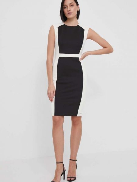 Sukienka midi neoprenowa dopasowana Calvin Klein Womenswear czarna