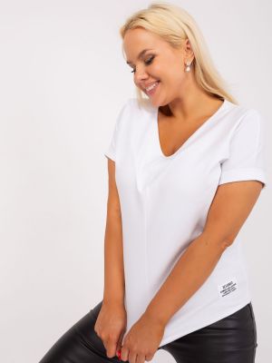 Bluza z krótkim rękawem Fashionhunters biała