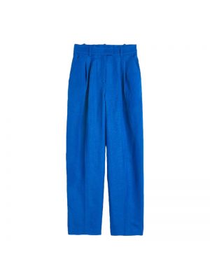 Льняные тканевые брюки H&m синие