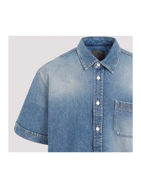 Camisa de algodón manga corta Givenchy azul