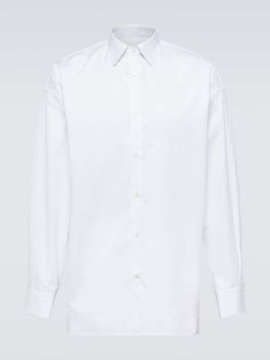 Oversized βαμβακερό πουκάμισο Prada λευκό