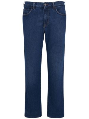 Pantalon droit en coton avec poches Loro Piana bleu