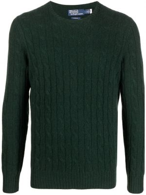 Kockovaný vlnený sveter s potlačou Polo Ralph Lauren zelená