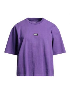 T-shirt di cotone Obey viola