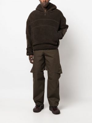 Flīsa kapučdžemperis ar rāvējslēdzēju Entire Studios brūns
