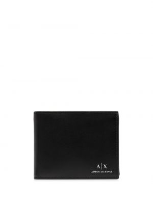 Peňaženka s potlačou Armani Exchange čierna