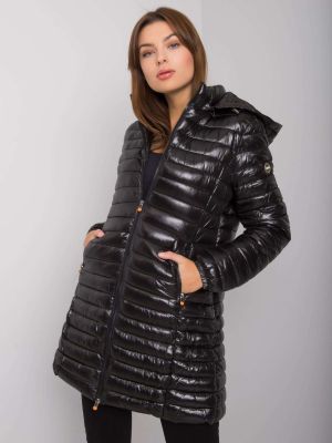 Pikowana kurtka z kapturem Fashionhunters czarna