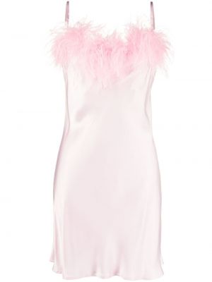 Коктейлна рокля с пера Sleeper розово