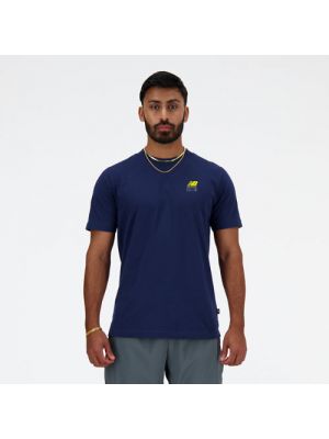 T-shirt de sport en coton New Balance bleu