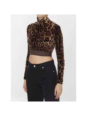 Crop top mit print mit leopardenmuster Dolce & Gabbana