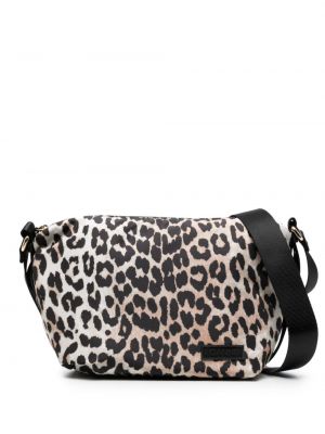 Чанта през рамо с принт с леопардов принт Ganni