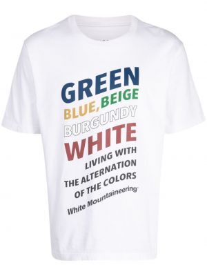 Bavlněné tričko s potiskem White Mountaineering bílé