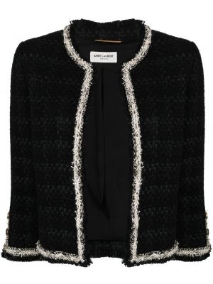 Chaqueta de tweed Saint Laurent negro
