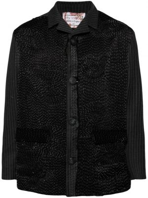 Dryžuota siuvinėta marškiniai By Walid juoda