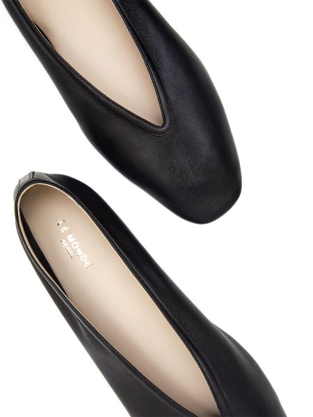 Papuci de casă din piele Le Monde Beryl negru