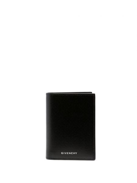 Usnjena denarnica s potiskom Givenchy črna
