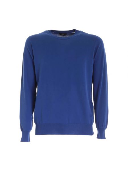 Dzianinowy sweter z okrągłym dekoltem Fay niebieski
