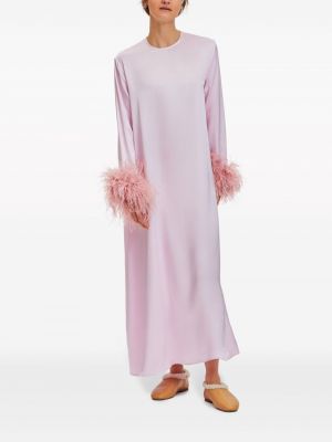 Sukienka długa w piórka Sleeper różowa