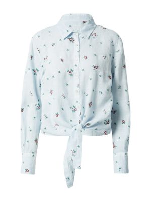 Bluză cu broderie cu nasturi cu guler întors 120% Lino