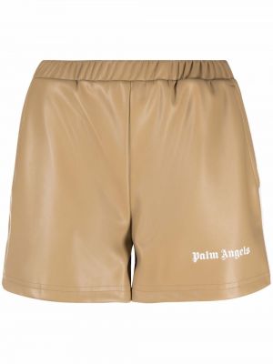 Pelle shorts Palm Angels, beige