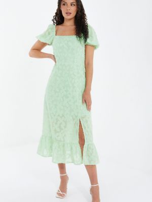 Жаккардовый платье миди Quiz зеленый