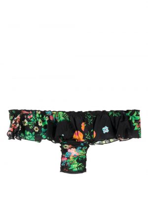 Geblümt bikini mit print mit rüschen Cynthia Rowley schwarz