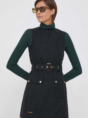 Pamučna uska mini haljina Barbour crna