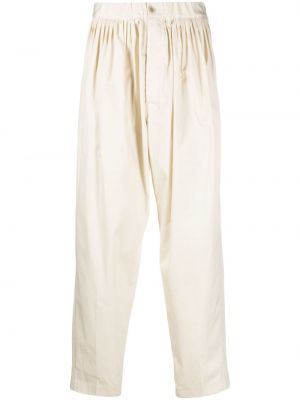 Памучни прав панталон Lemaire бяло
