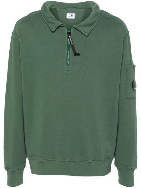 Medvilninis džemperis su gobtuvu C.p. Company žalia