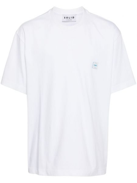 Koszulka bawełniana z nadrukiem Solid Homme biała