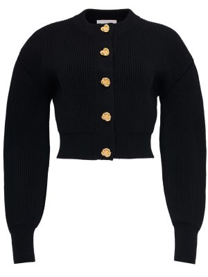 Cardigan di lana di cachemire in maglia Alexander Mcqueen nero