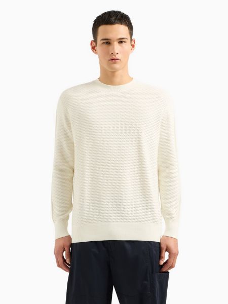 Белый хлопковый свитер Armani Exchange