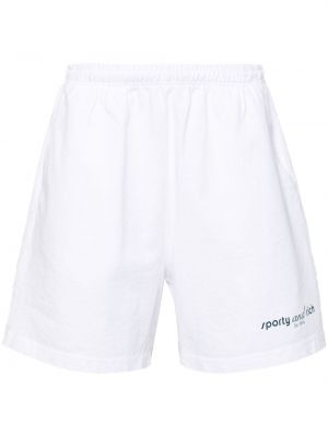 Shorts aus baumwoll mit print Sporty & Rich weiß