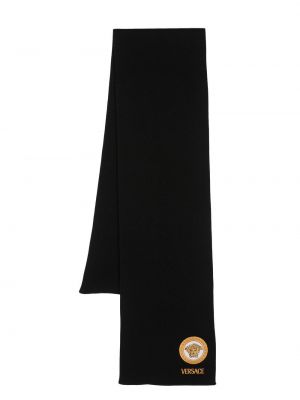 Вълнен шал Versace черно