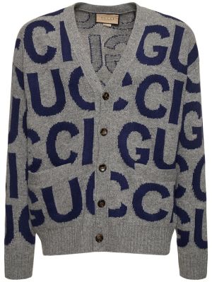 Cardigan en laine Gucci gris