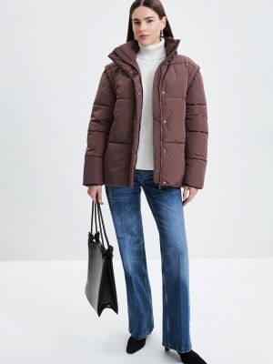 Утепленная демисезонная куртка Zarina коричневая