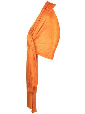 Плисиран сатенен шал Pleats Please Issey Miyake оранжево
