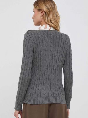 Bavlněný svetr Lauren Ralph Lauren šedý