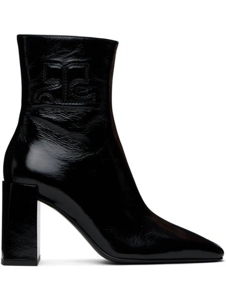 Черные кожаные ботинки Courrèges