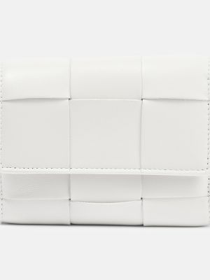 Кожено портмоне Bottega Veneta бяло