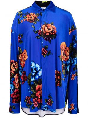 Květinová košile s potiskem Vetements modrá